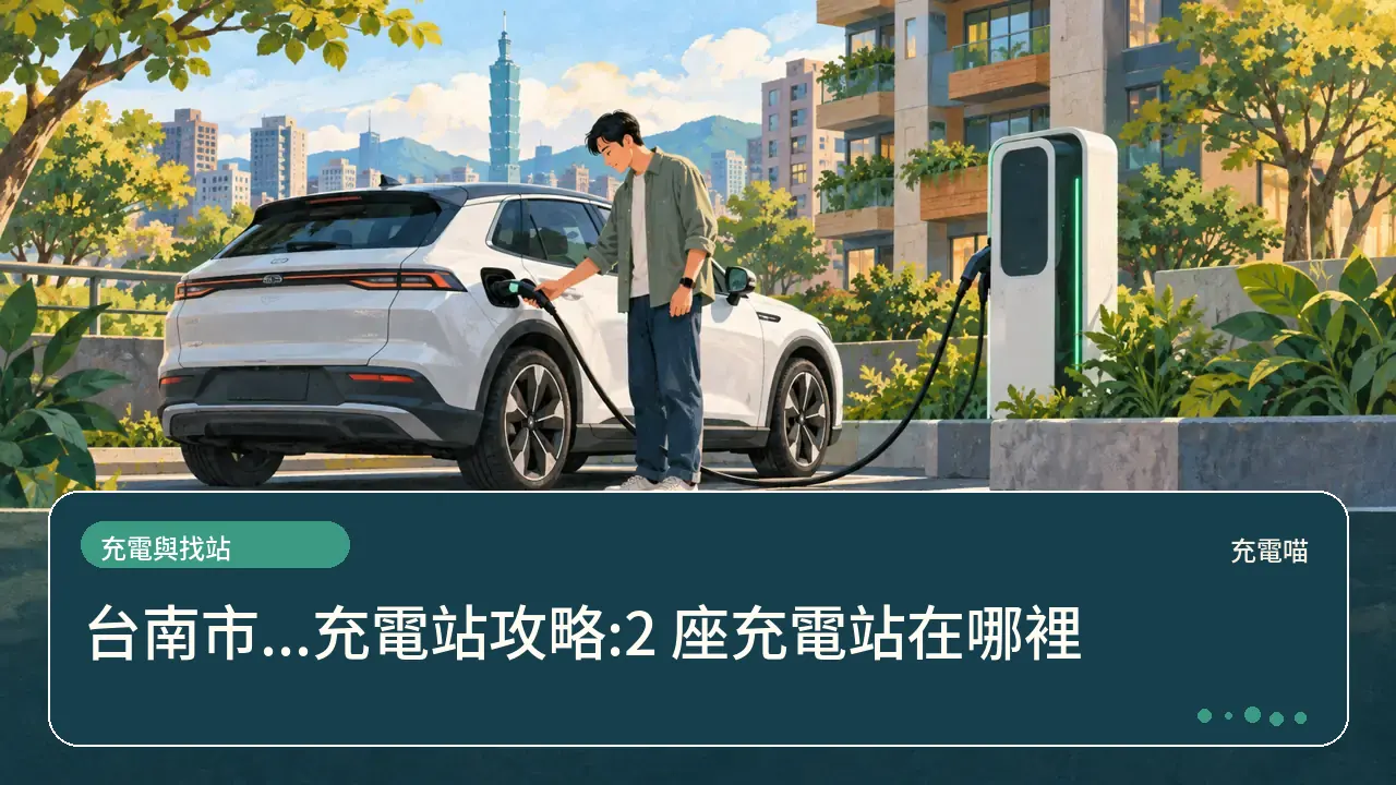 台南市...充電站攻略:2 座充電站在哪裡主題插畫