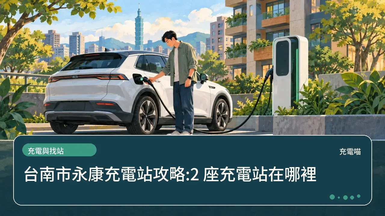 台南市永康充電站攻略:2 座充電站在哪裡主題插畫