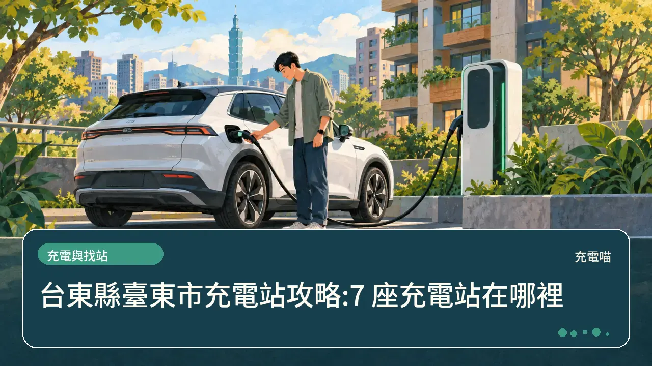 台東縣臺東市充電站攻略:7 座充電站在哪裡主題插畫