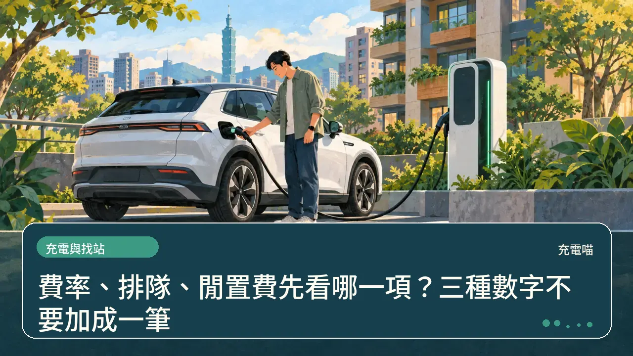 費率、排隊、閒置費先看哪一項?三種數字不要加成一筆主題插畫